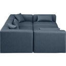  Manufacturer Color_Navy -- Cube 108" Navy Vegan Leather Upholstered 6 pc Modular Sectional IMAGE 5