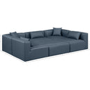  Manufacturer Color_Navy -- Cube 108" Navy Vegan Leather Upholstered 6 pc Modular Sectional IMAGE 8