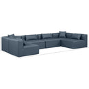  Manufacturer Color_Navy -- Cube 144" Navy Vegan Leather Upholstered 6 pc Modular Sectional IMAGE 10
