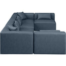  Manufacturer Color_Navy -- Cube 144" Navy Vegan Leather Upholstered 6 pc Modular Sectional IMAGE 5