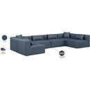  Manufacturer Color_Navy -- Cube 144" Navy Vegan Leather Upholstered 6 pc Modular Sectional IMAGE 9