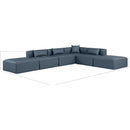  Manufacturer Color_Navy -- Cube 144" Navy Vegan Leather Upholstered 6 pc Modular Sectional IMAGE 10