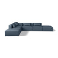  Manufacturer Color_Navy -- Cube 144" Navy Vegan Leather Upholstered 6 pc Modular Sectional IMAGE 1