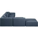  Manufacturer Color_Navy -- Cube 144" Navy Vegan Leather Upholstered 6 pc Modular Sectional IMAGE 4