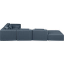  Manufacturer Color_Navy -- Cube 144" Navy Vegan Leather Upholstered 6 pc Modular Sectional IMAGE 5