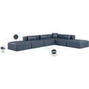  Manufacturer Color_Navy -- Cube 144" Navy Vegan Leather Upholstered 6 pc Modular Sectional IMAGE 9