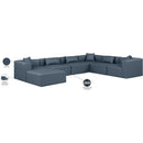  Manufacturer Color_Navy -- Cube 144" Navy Vegan Leather Upholstered 7 pc Modular Sectional IMAGE 10