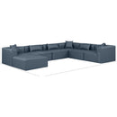  Manufacturer Color_Navy -- Cube 144" Navy Vegan Leather Upholstered 7 pc Modular Sectional IMAGE 11