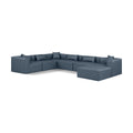  Manufacturer Color_Navy -- Cube 144" Navy Vegan Leather Upholstered 7 pc Modular Sectional IMAGE 1