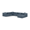  Manufacturer Color_Navy -- Cube 144" Navy Vegan Leather Upholstered 7 pc Modular Sectional IMAGE 1