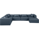  Manufacturer Color_Navy -- Cube 144" Navy Vegan Leather Upholstered 7 pc Modular Sectional IMAGE 3