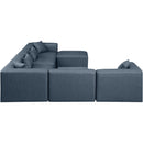  Manufacturer Color_Navy -- Cube 144" Navy Vegan Leather Upholstered 7 pc Modular Sectional IMAGE 4