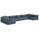  Manufacturer Color_Navy -- Cube 180" Navy Vegan Leather Upholstered 7 pc Modular Sectional IMAGE 10