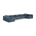  Manufacturer Color_Navy -- Cube 180" Navy Vegan Leather Upholstered 7 pc Modular Sectional IMAGE 1