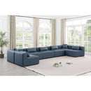  Manufacturer Color_Navy -- Cube 180" Navy Vegan Leather Upholstered 7 pc Modular Sectional IMAGE 2