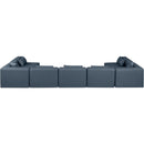  Manufacturer Color_Navy -- Cube 180" Navy Vegan Leather Upholstered 7 pc Modular Sectional IMAGE 3