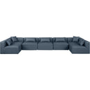  Manufacturer Color_Navy -- Cube 180" Navy Vegan Leather Upholstered 7 pc Modular Sectional IMAGE 4