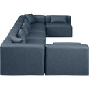  Manufacturer Color_Navy -- Cube 180" Navy Vegan Leather Upholstered 7 pc Modular Sectional IMAGE 5