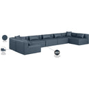  Manufacturer Color_Navy -- Cube 180" Navy Vegan Leather Upholstered 7 pc Modular Sectional IMAGE 9