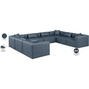  Manufacturer Color_Navy -- Cube 144" Navy Vegan Leather Upholstered 8 pc Modular Sectional IMAGE 10