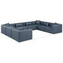 Manufacturer Color_Navy -- Cube 144" Navy Vegan Leather Upholstered 8 pc Modular Sectional IMAGE 11