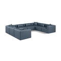  Manufacturer Color_Navy -- Cube 144" Navy Vegan Leather Upholstered 8 pc Modular Sectional IMAGE 1
