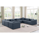  Manufacturer Color_Navy -- Cube 144" Navy Vegan Leather Upholstered 8 pc Modular Sectional IMAGE 2