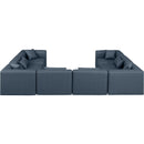  Manufacturer Color_Navy -- Cube 144" Navy Vegan Leather Upholstered 8 pc Modular Sectional IMAGE 3