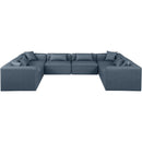  Manufacturer Color_Navy -- Cube 144" Navy Vegan Leather Upholstered 8 pc Modular Sectional IMAGE 4