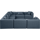  Manufacturer Color_Navy -- Cube 144" Navy Vegan Leather Upholstered 8 pc Modular Sectional IMAGE 5
