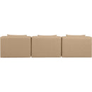  Manufacturer Color_Tan -- Cube 108" Tan Vegan Leather Upholstered 3 pc Armless Modular Sofa IMAGE 3