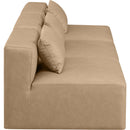  Manufacturer Color_Tan -- Cube 108" Tan Vegan Leather Upholstered 3 pc Armless Modular Sofa IMAGE 5