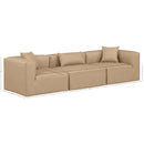  Manufacturer Color_Tan -- Cube 108" Tan Vegan Leather Upholstered 3 pc Modular Sofa IMAGE 10