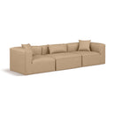  Manufacturer Color_Tan -- Cube 108" Tan Vegan Leather Upholstered 3 pc Modular Sofa IMAGE 1