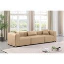  Manufacturer Color_Tan -- Cube 108" Tan Vegan Leather Upholstered 3 pc Modular Sofa IMAGE 2