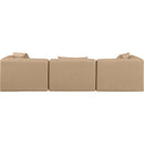  Manufacturer Color_Tan -- Cube 108" Tan Vegan Leather Upholstered 3 pc Modular Sofa IMAGE 3