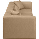  Manufacturer Color_Tan -- Cube 108" Tan Vegan Leather Upholstered 3 pc Modular Sofa IMAGE 5