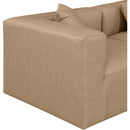  Manufacturer Color_Tan -- Cube 108" Tan Vegan Leather Upholstered 3 pc Modular Sofa IMAGE 6