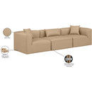  Manufacturer Color_Tan -- Cube 108" Tan Vegan Leather Upholstered 3 pc Modular Sofa IMAGE 9