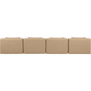  Manufacturer Color_Tan -- Cube 144" Tan Vegan Leather Upholstered 4 pc Armless Modular Sofa IMAGE 3