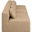  Manufacturer Color_Tan -- Cube 144" Tan Vegan Leather Upholstered 4 pc Armless Modular Sofa IMAGE 5