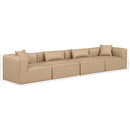  Manufacturer Color_Tan -- Cube 144" Tan Vegan Leather Upholstered 4 pc Modular Sofa IMAGE 10