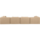 Meridian Cube Tan Vegan Leather Modular Sofa IMAGE 3