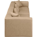  Manufacturer Color_Tan -- Cube 144" Tan Vegan Leather Upholstered 4 pc Modular Sofa IMAGE 5