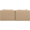  Manufacturer Color_Tan -- Cube 72" Tan Vegan Leather Upholstered 2 pc Armless Modular Loveseat IMAGE 3