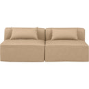 Meridian Cube Tan Vegan Leather Modular Sofa IMAGE 4