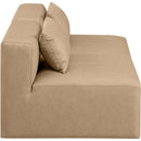 Manufacturer Color_Tan -- Cube 72" Tan Vegan Leather Upholstered 2 pc Armless Modular Loveseat IMAGE 5