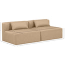 Meridian Cube Tan Vegan Leather Modular Sofa IMAGE 9