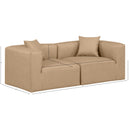 Manufacturer Color_Tan -- Cube 72" Tan Vegan Leather Upholstered 2 pc Modular Loveseat IMAGE 10