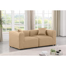  Manufacturer Color_Tan -- Cube 72" Tan Vegan Leather Upholstered 2 pc Modular Loveseat IMAGE 2